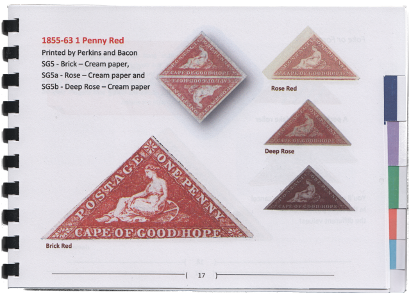 Sample page from the book Cape of Good Hope 1853 - 1864 Triangle Stamps
